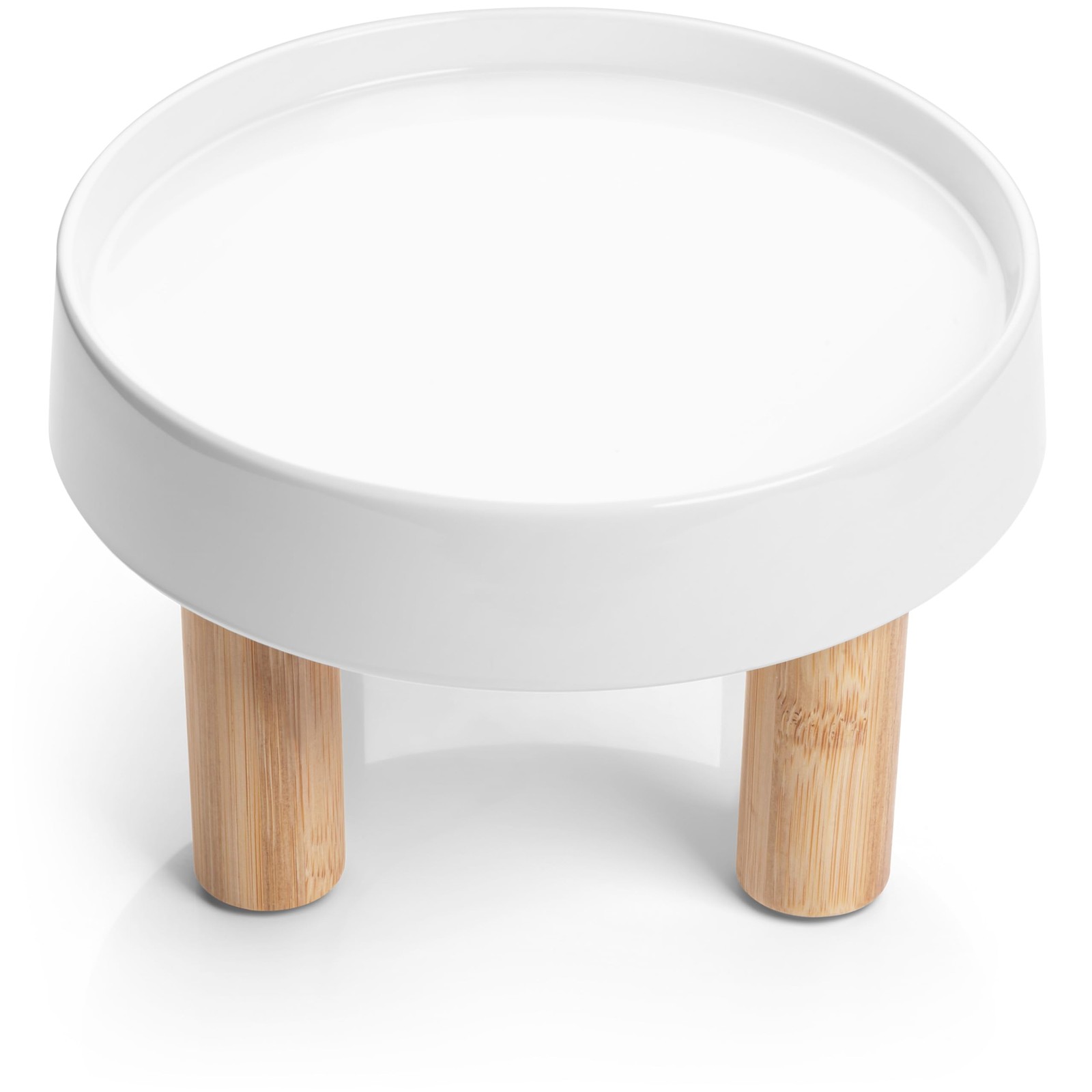 CatGuru Food Table for Cat Bowls, Elevated Feeding Station High, Marshmallow 