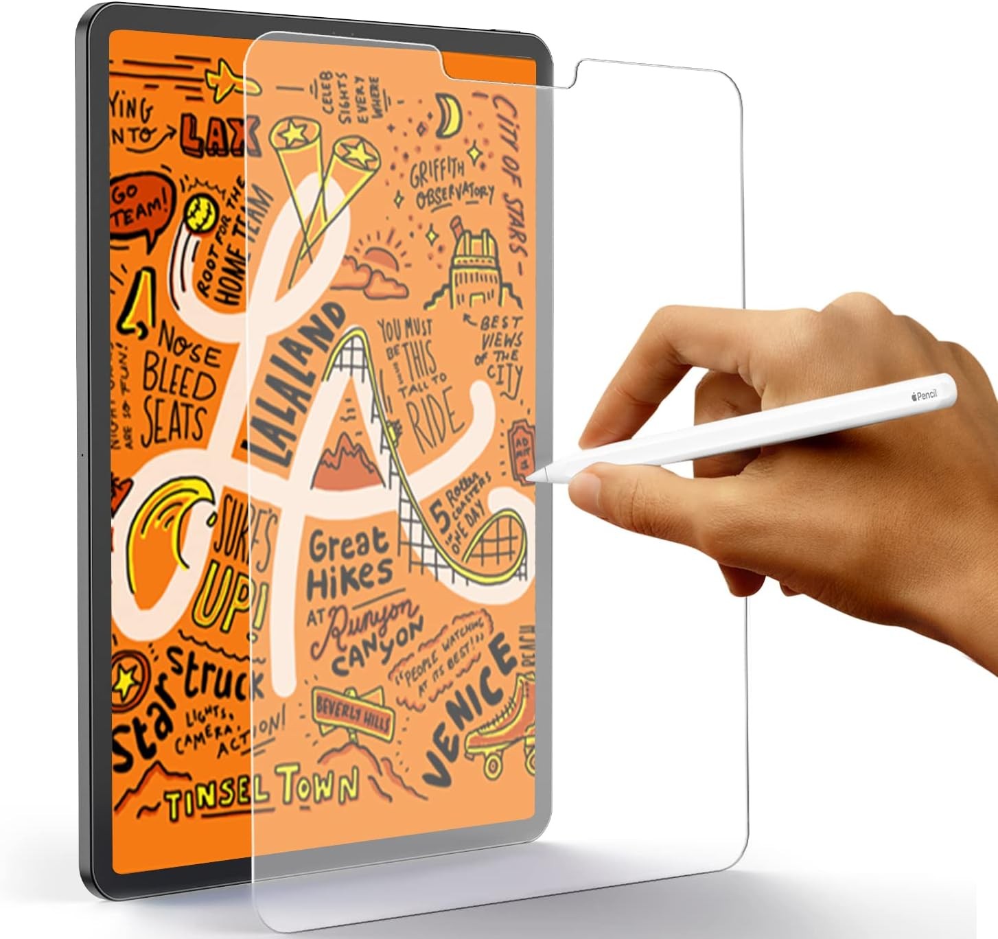 Case for iPad Pro 11 (2021) with 9H Paper-Matte Finish and Tempered Glass