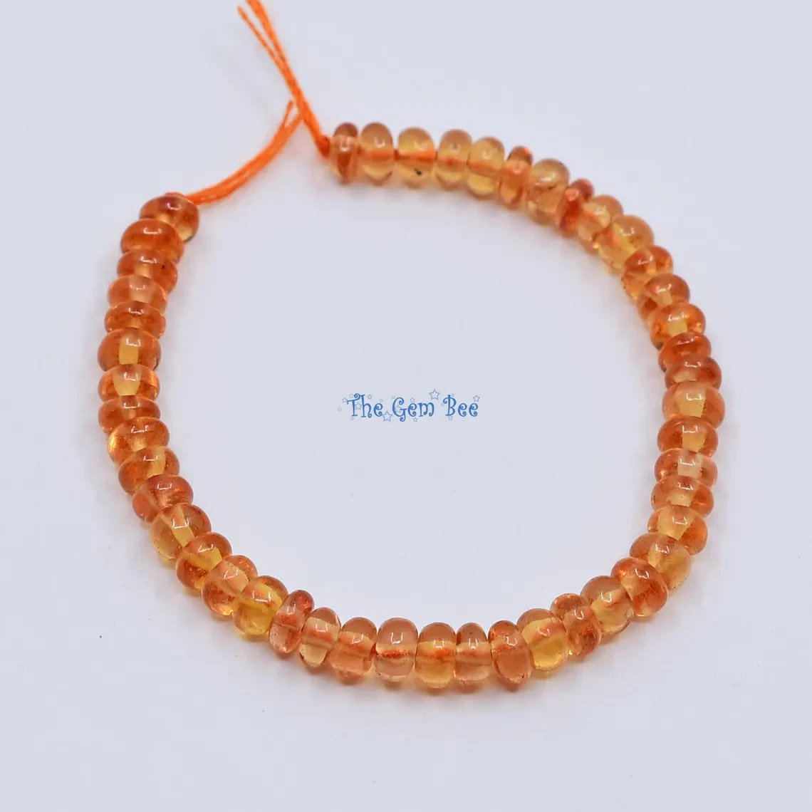2.8mm-3mm Natural Earth Mined Orange Sapphire Smooth Rondelle 3" Strand