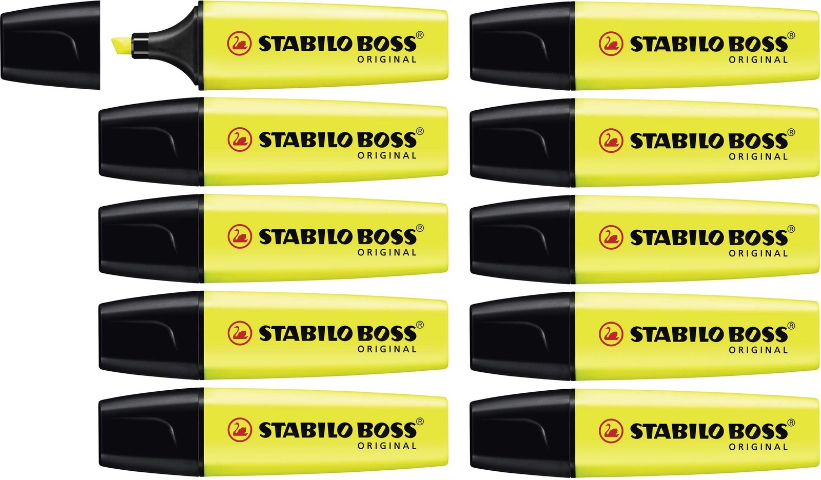 Highlighter - STABILO BOSS ORIGINAL - Pack of 10 - Yellow