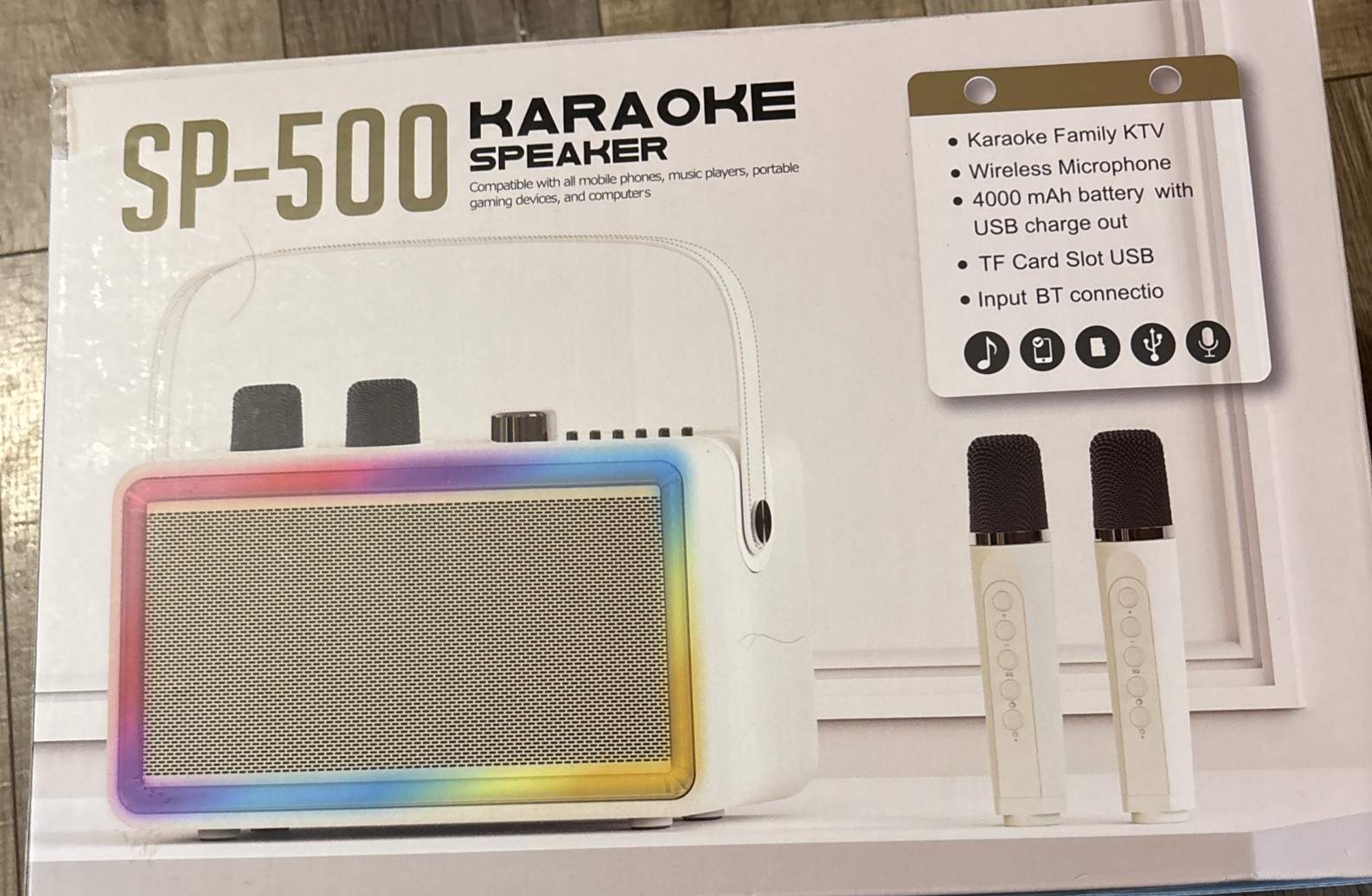 SP-500 Orange Karaoke Speaker with 2 Wireless Microphones (New)