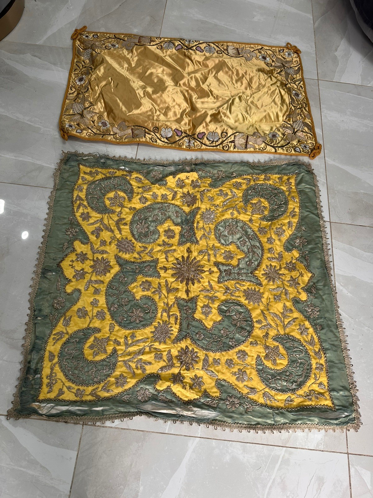Two Unusual vintage Chinese embroidery wall hanging, from private collection