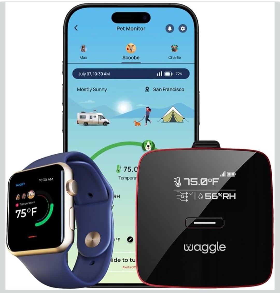 Waggle Pet Monitor Pro + Air w/ GPS Temp/Humidity/Geofence Alerts 