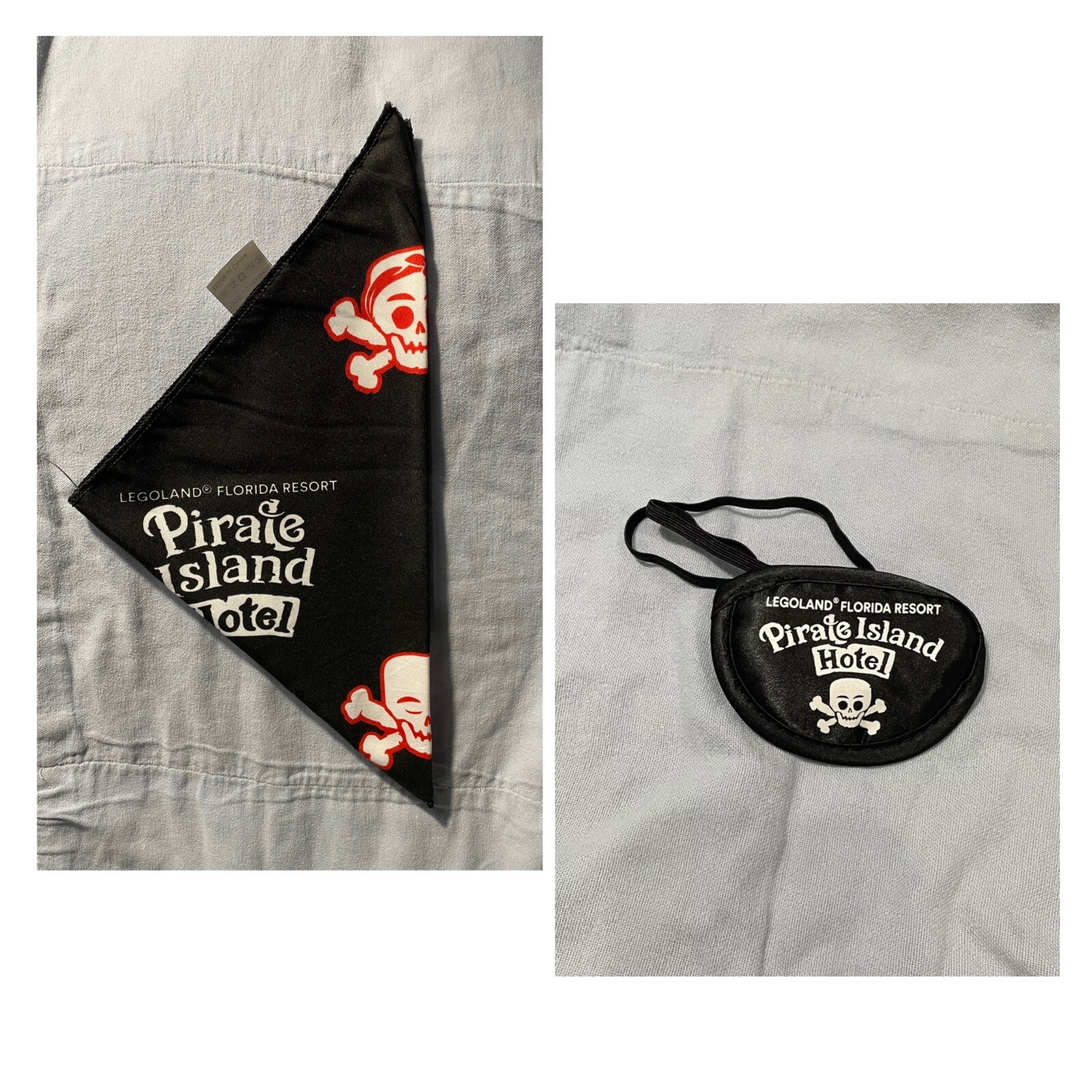 NEW Legoland Florida Pirate Island Hotel - Kid's Pirate Eye Patch & Bandana