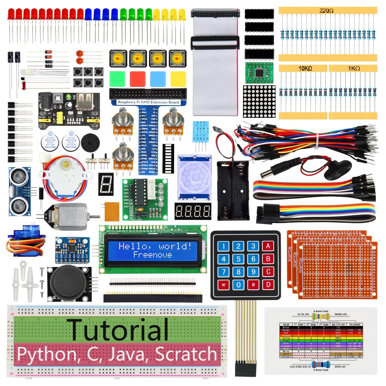 Ultimate Raspberry Pi Starter Kit - 223 Items, 128 Projects, Detailed Tutorial,