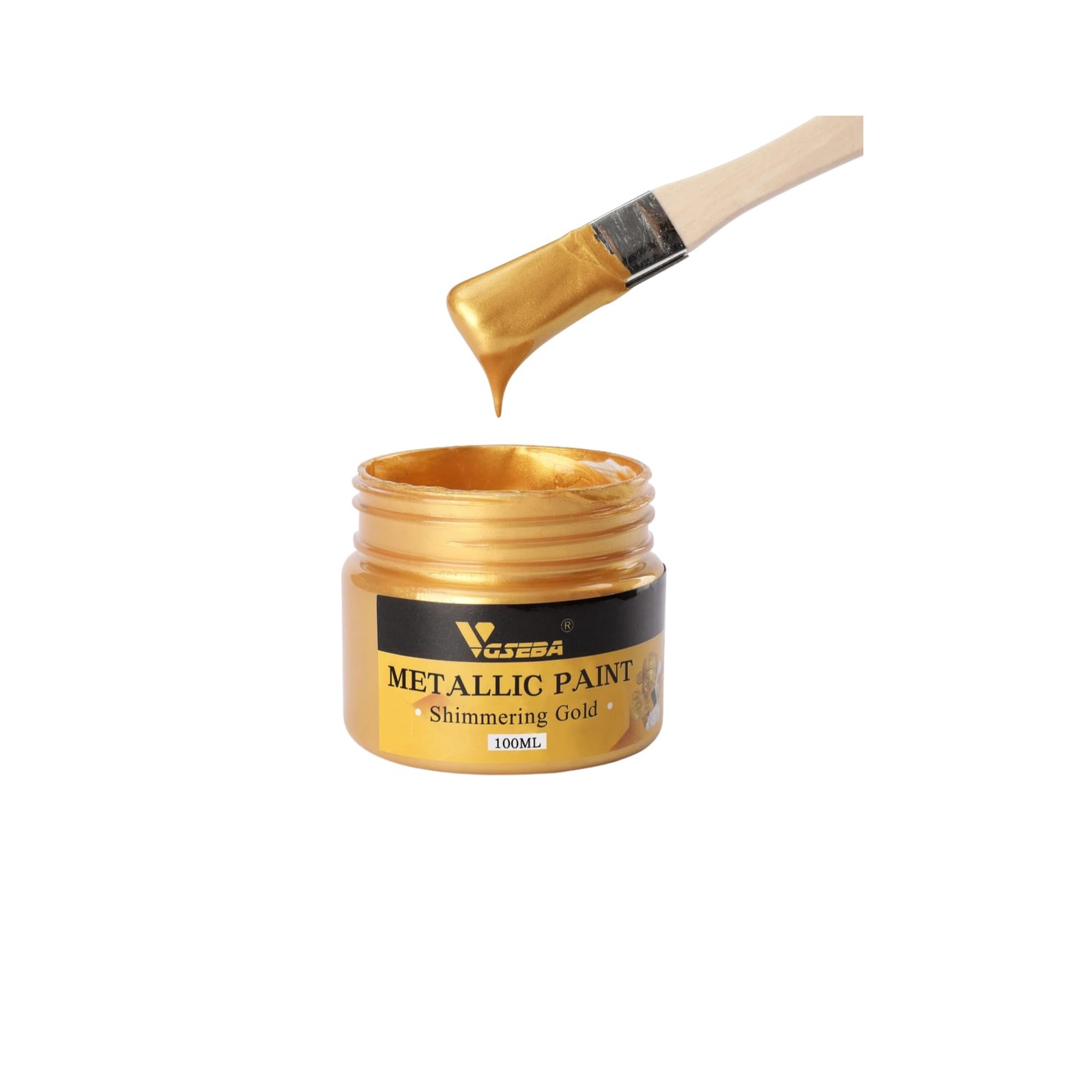 Acrylic Metallic Gold Paint, Non-Toxic, Non-Fading, 100ml for Art & Crafts