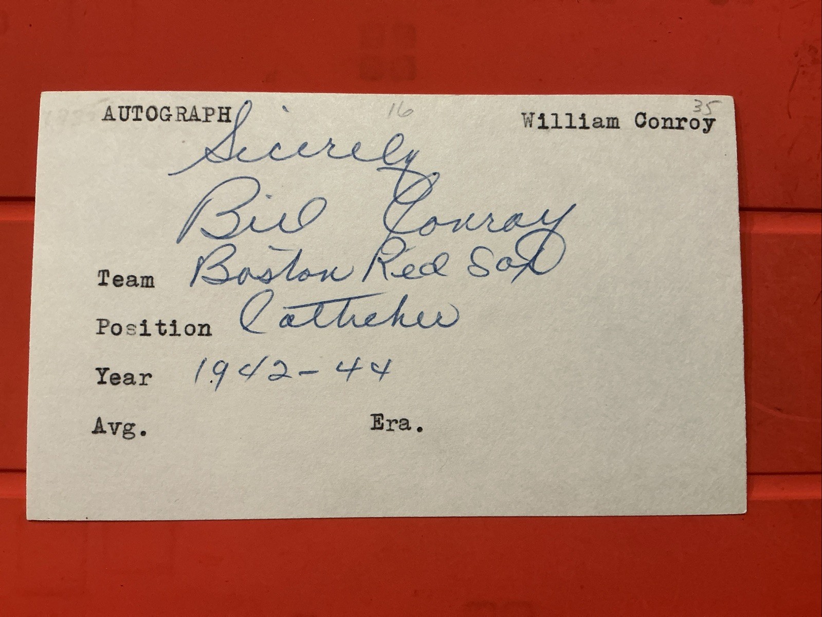 Bill Conroy 🔥🔥MLB: 1935 Philadelphia Athletics 🔥🔥Autograph ⚾️⚾️