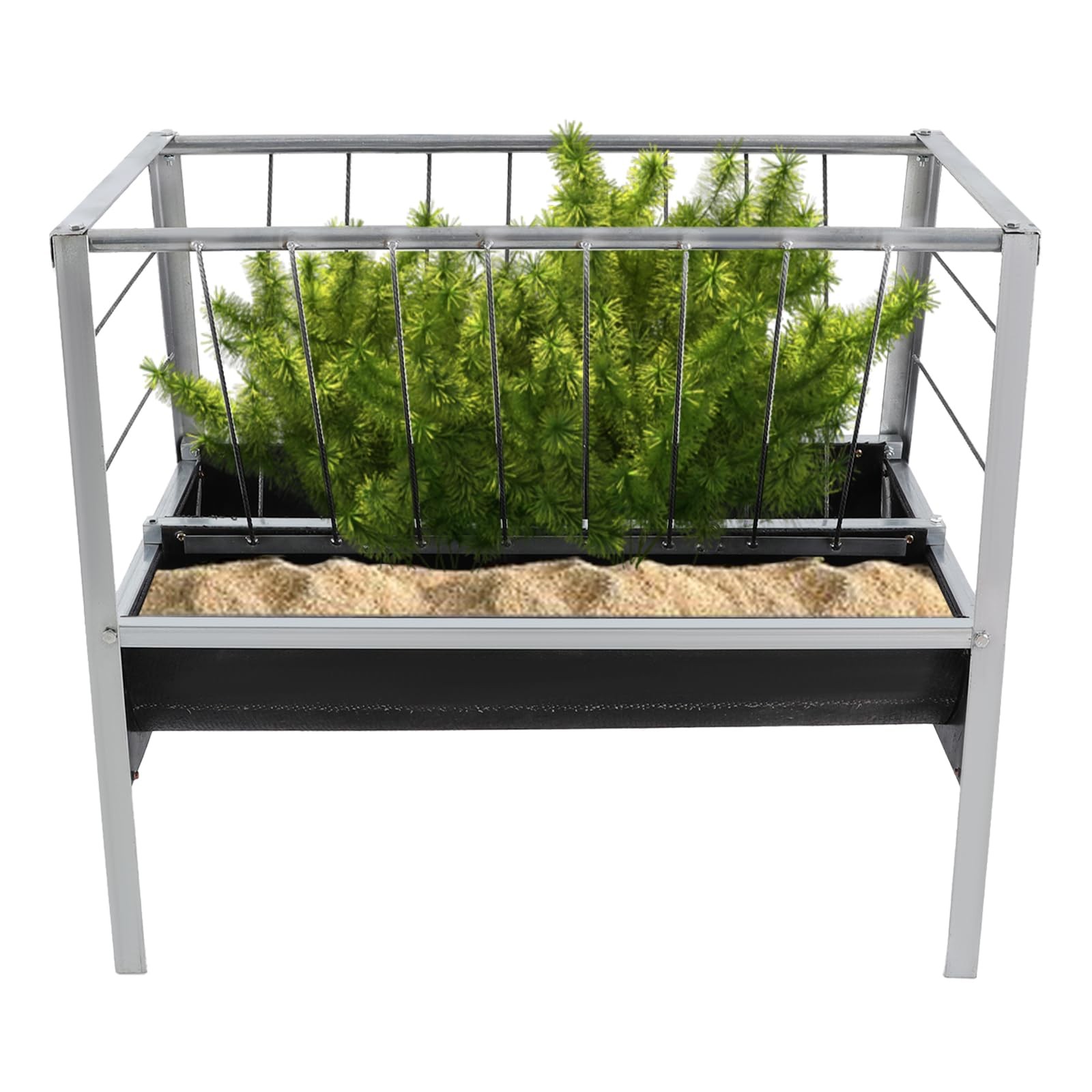 Livestock Feed Trough 2-in-1 Grain & Hay Feeder for Goats Sheep Large Capacity