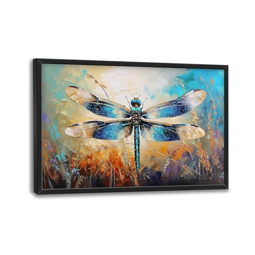 Quorin Large Wall Art Abstract Pictures Wall Decor 36"L x 24"W Dragonfly