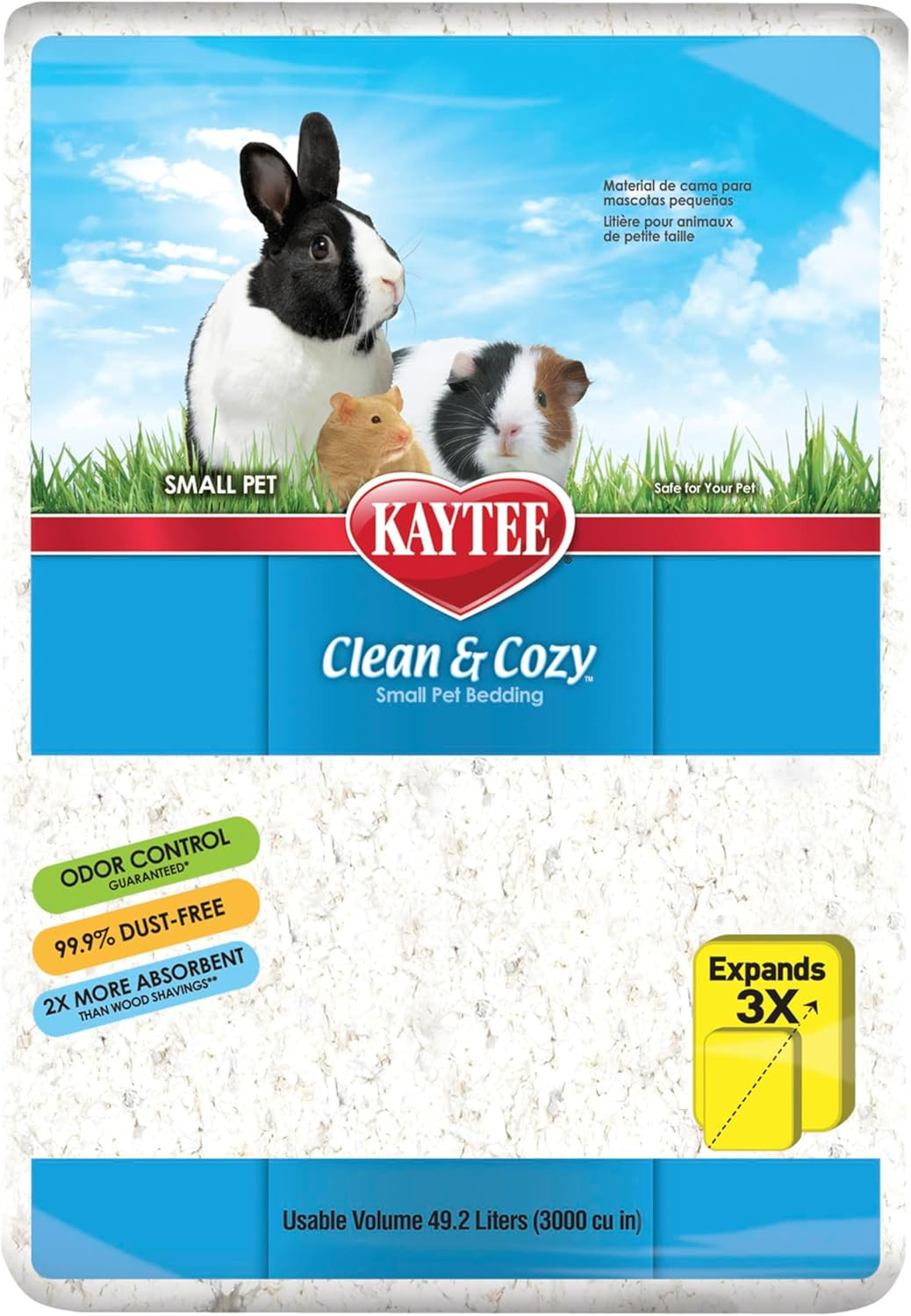 Clean & Cozy White Paper Bedding, Made for Small Animals, 49.2 Liters
