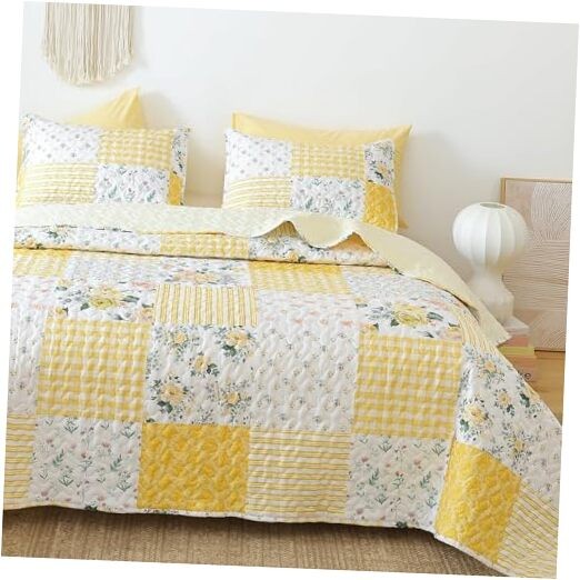  Quilt Sets Size Floral Quilt Set 2 Pieces Bedding Set Bedspreads Twin Yellow