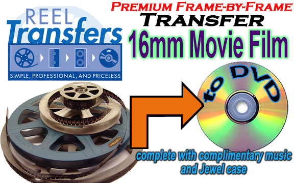 We convert your 16mm Movie film to  DVD (Frame-by-frame method)- Price per 50'