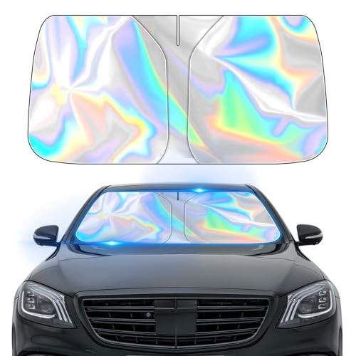 Car Windshield Sun Shade, Iridescent Sunshade for Car Front S(55.1 * 27.5 inch)