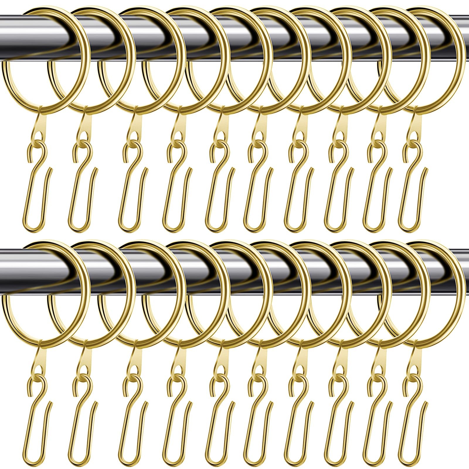 60 Pieces 1.26 Inch Metal Drapery Curtain Rings Hanging Rings with 60 Pieces ...