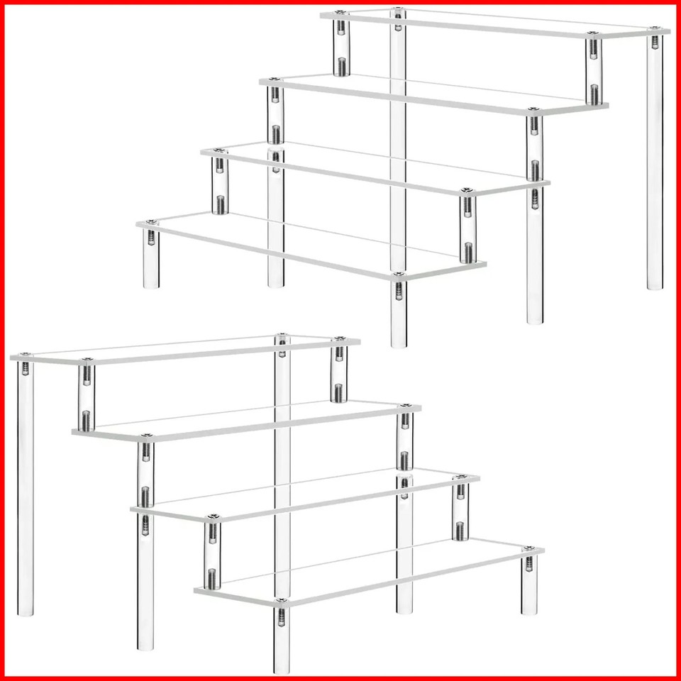 1-5 Tier Acrylic Display Stand,Clear Display Riser Rack for Cupcake,Perfume Doll