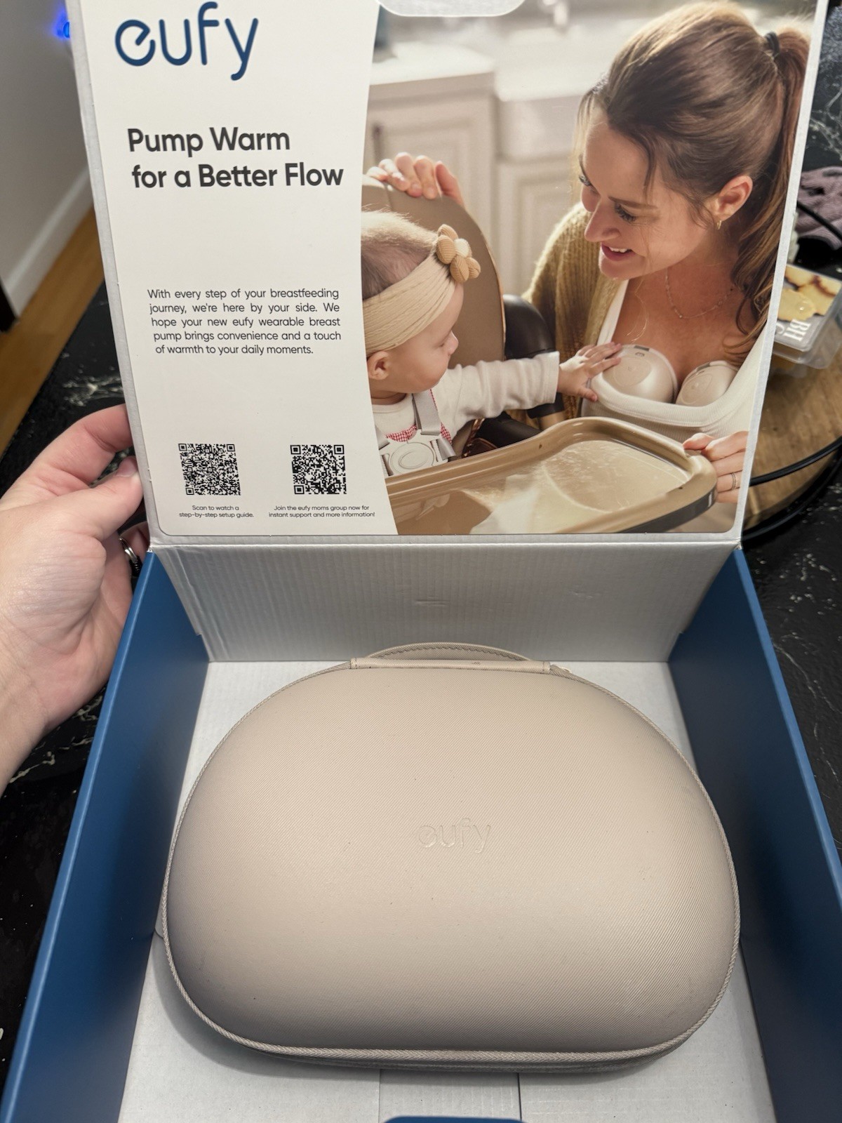 eufy S1 Pro Heated Wearable Double Electric Breast Pump with Charging Case