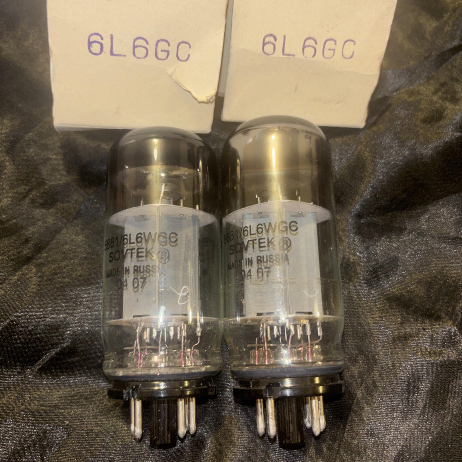 Ruby Sovtek 6L6WGC/GC/5881 Coin/Wafer Base Strong Matched Dates Power Tubes NOS