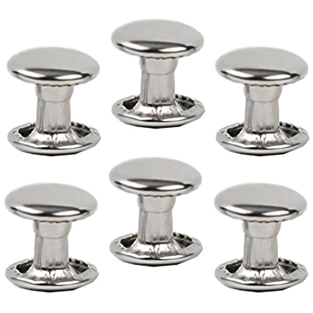 100 Sets Silver Stainless Steel Leather Rivets Double 12mm 100sets, 