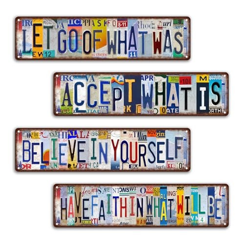 4 Pces Vintage Bathroom Wall Decor Bedroom Street Signs 16L" x 4W" Set-02
