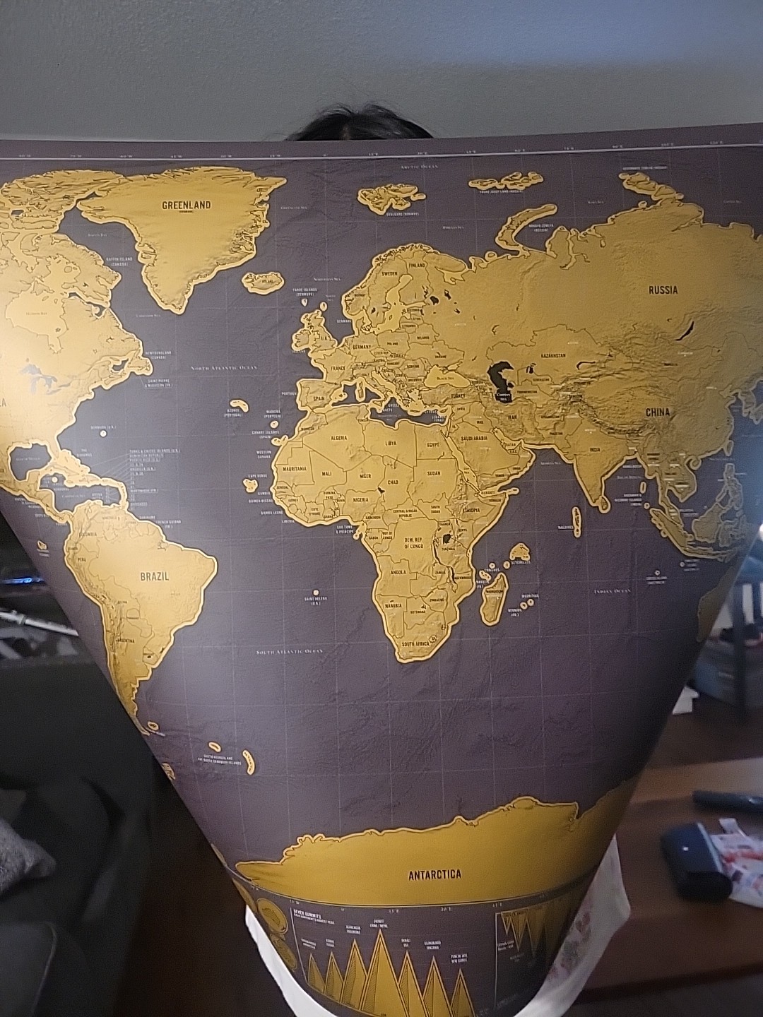 Deluxe Travel Edition Scratch Off World Map Learning Poster Journal Log