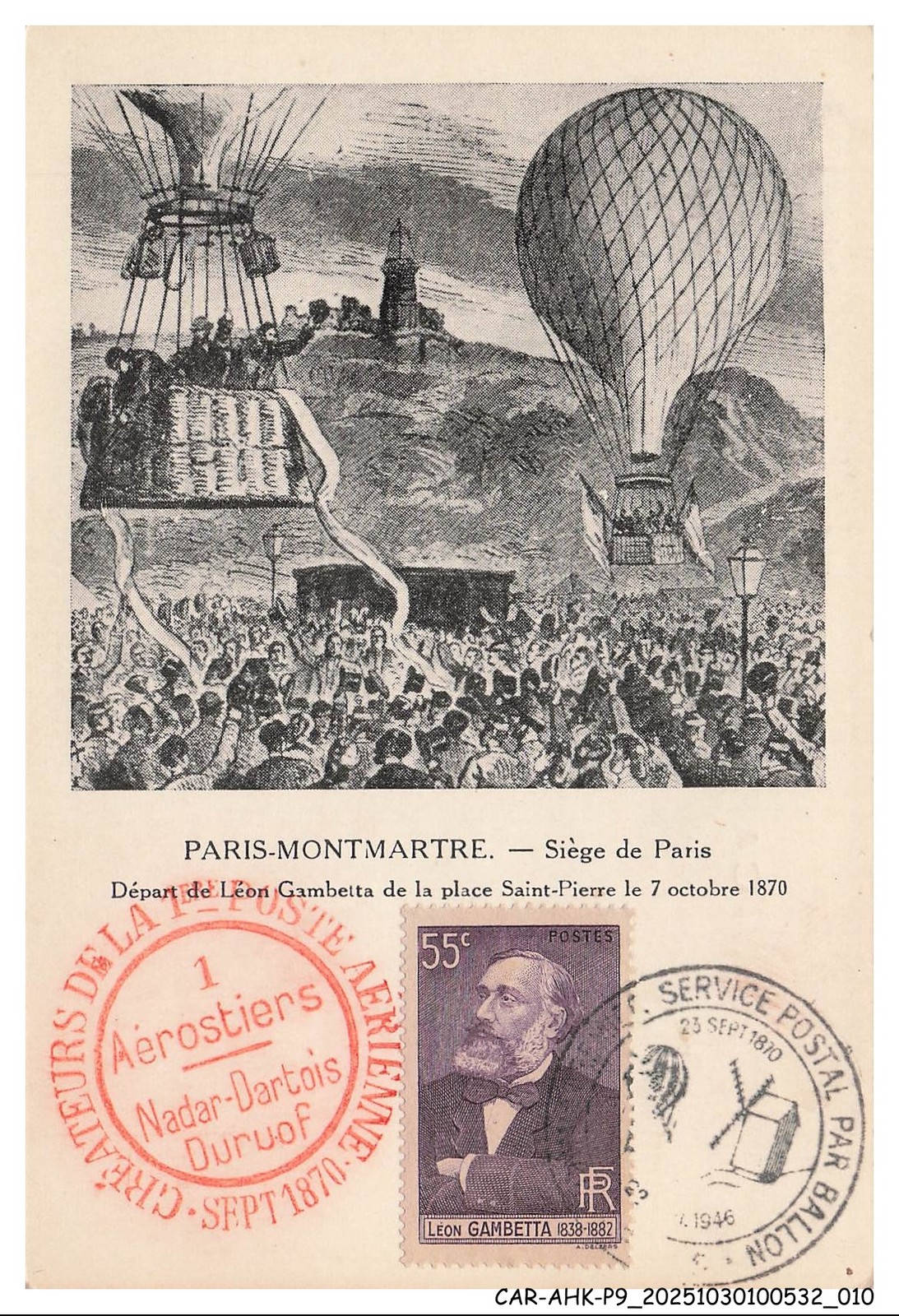 CAR-AHKP9-0467-CARTES-MAXIMUM - Aviation - Paris-Montmartre - Seat Paris