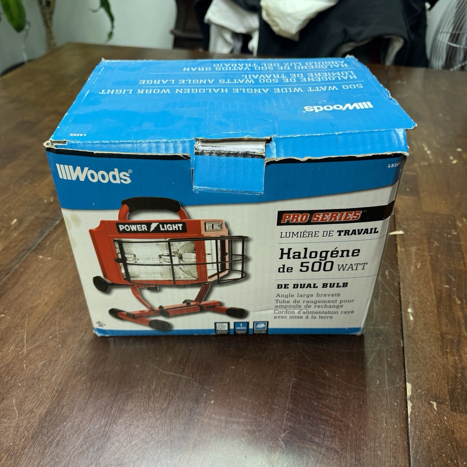 Woods Pro Series 500 Watt Halogen Work Light Red Dual Bulbs