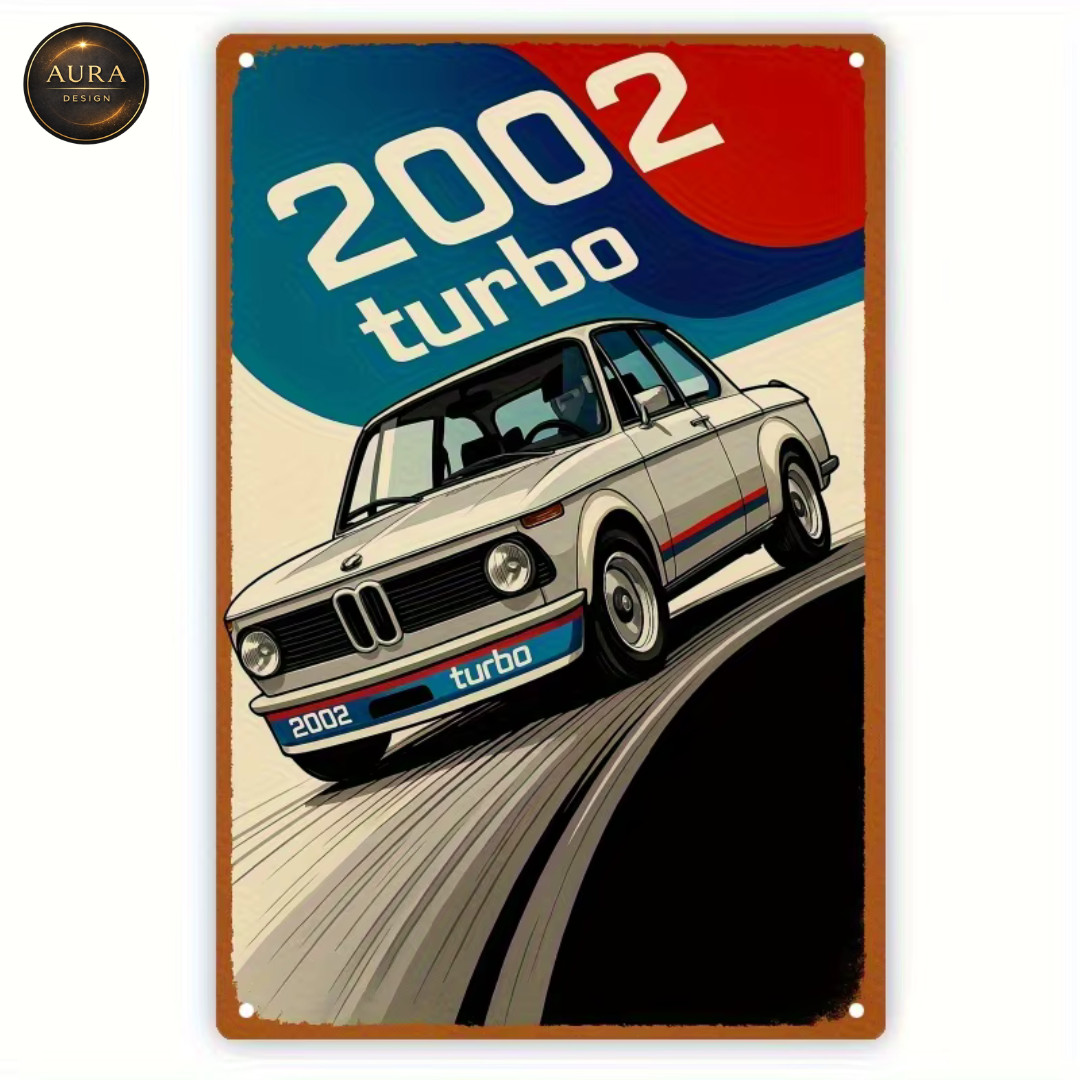 2002 Turbo Decorative Metal Sign – Vintage Wall Art Poster
