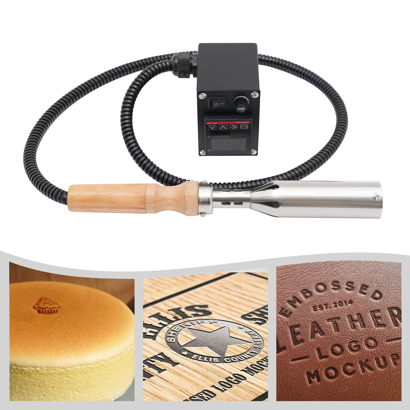 Electric Branding Iron Heat Embosser Burning Stamping Tool Logo Custom Creation