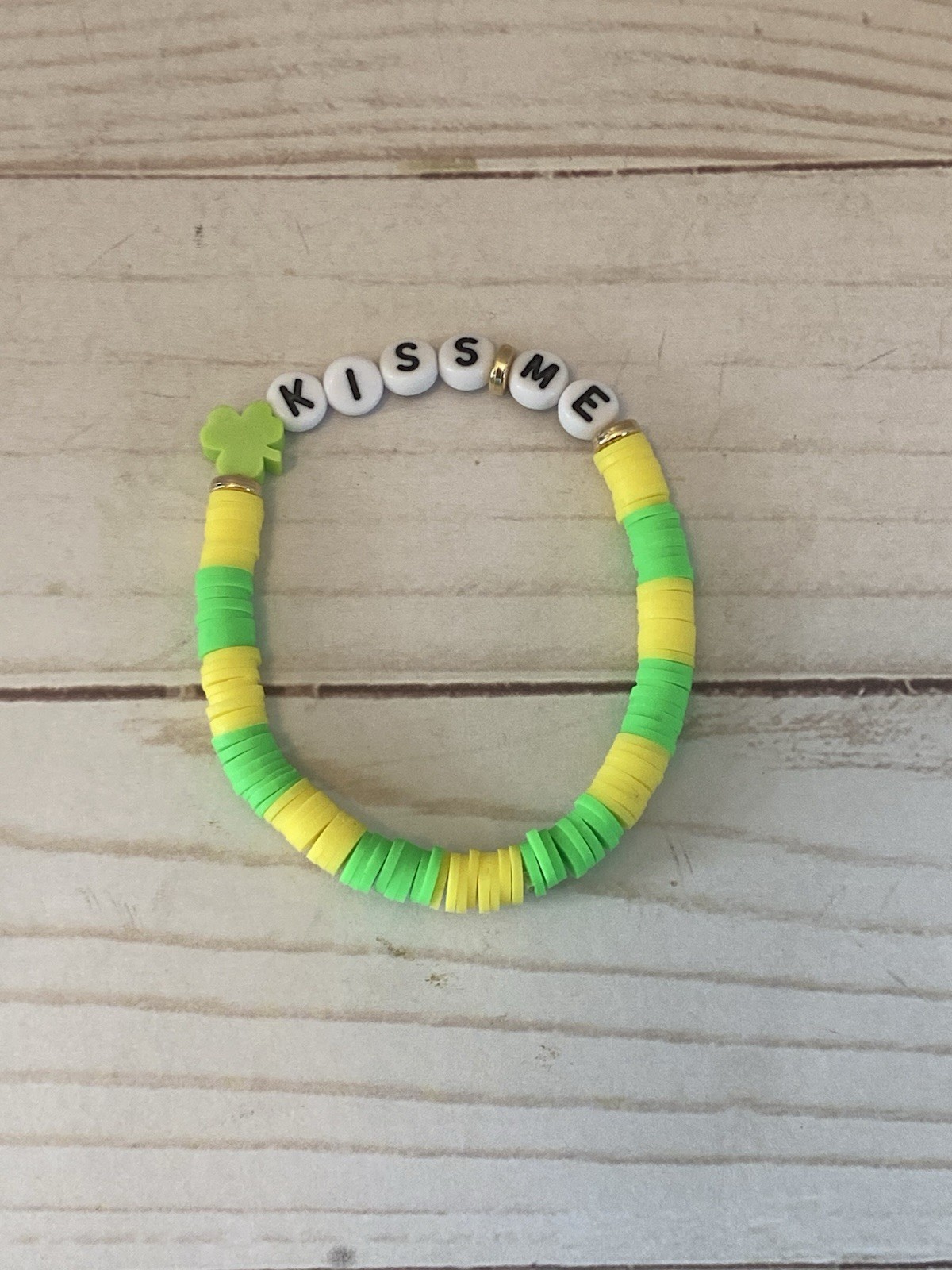 St Patrick Bracelet Kiss Me Bracelet Beaded Bracelet Girls Kids Jewelry Gifts