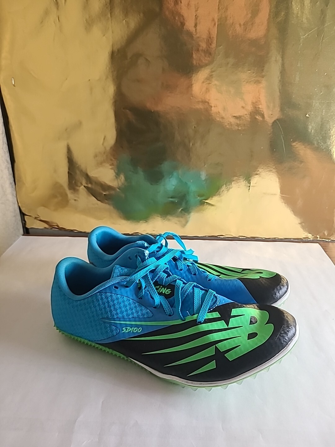 New Balance SD100v4 Men's Track Racing Distance Flats Shoes Blue Green Size 10