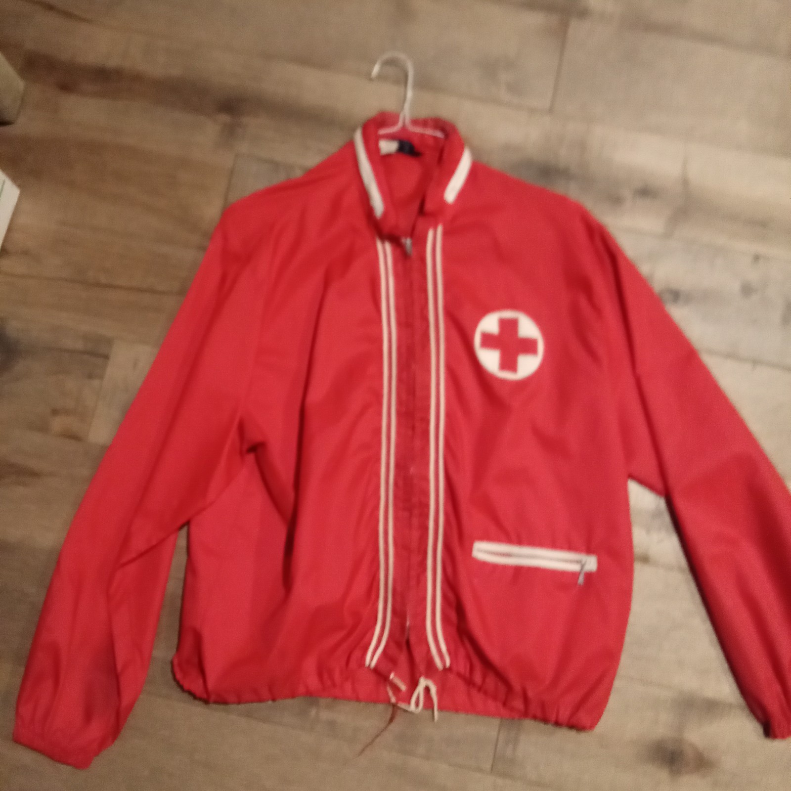 vintage champion running Man logo Red Cross jacket