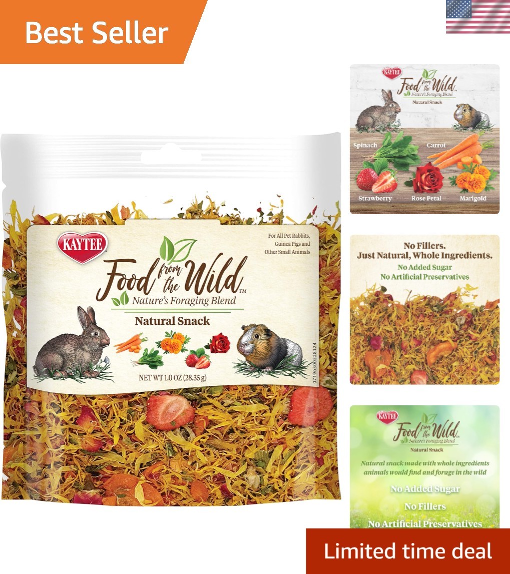 1oz All-Natural Snack for Small Animals - Rabbit, Carrot, Spinach Medley
