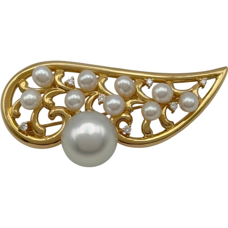 TASAKI Brooch Gold K18 Pearl Jewelry Used