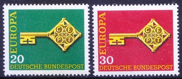 Germany, Federal Republic 1968 MNH 2v, Europa (C.E.P.T.) Key