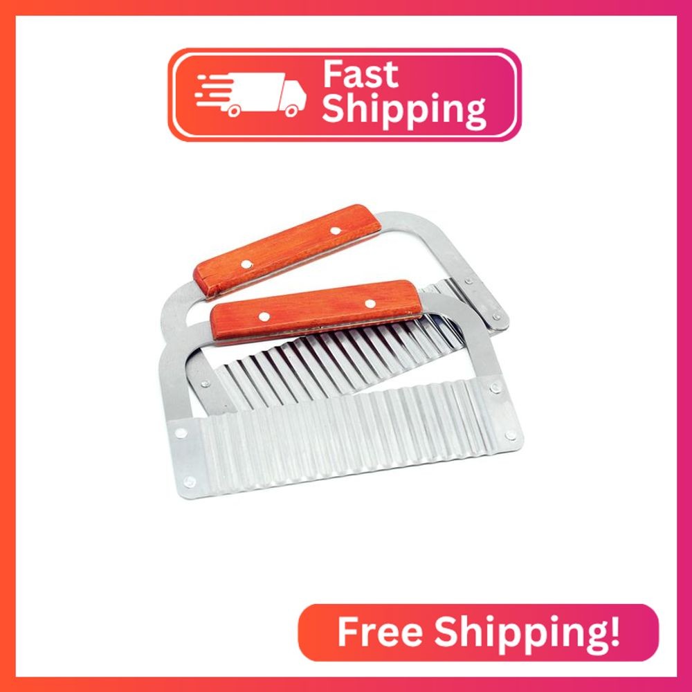 DD-life 2-Pack Stainless Steel Wavy Soap Cutter Soap Making Tools Hardwood Handl