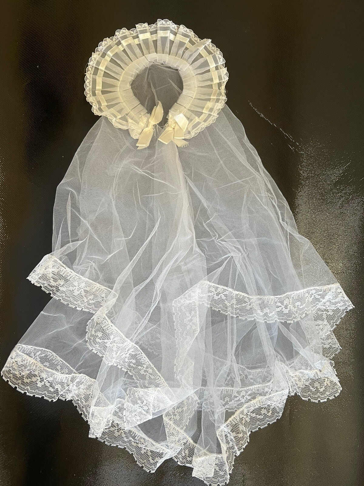 FIRST COMMUNION VEIL VTG- Girls Headpiece Lace Tulle