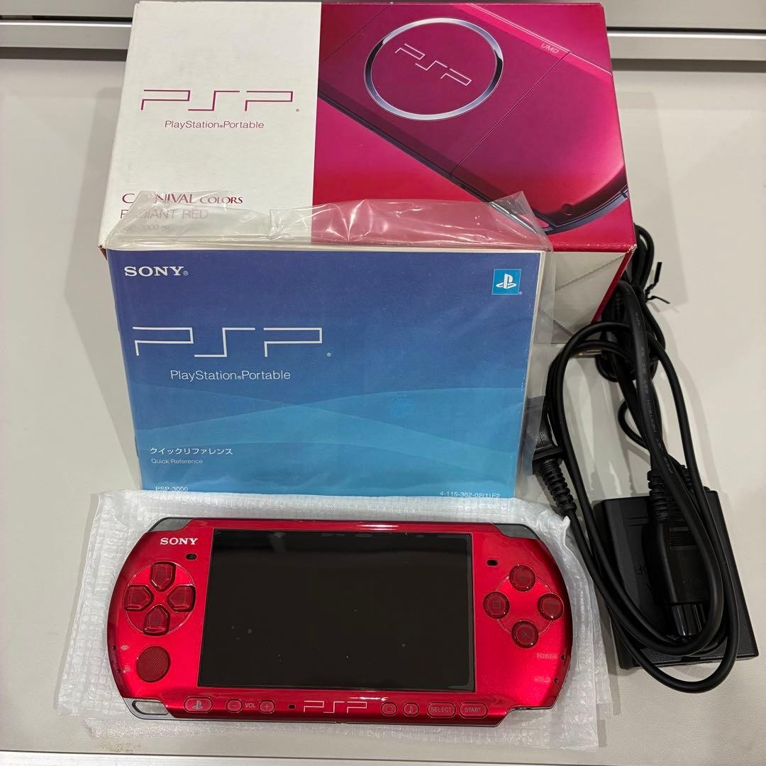 PSP-3000 Radiant Red console, full set, working condition confirmed Used