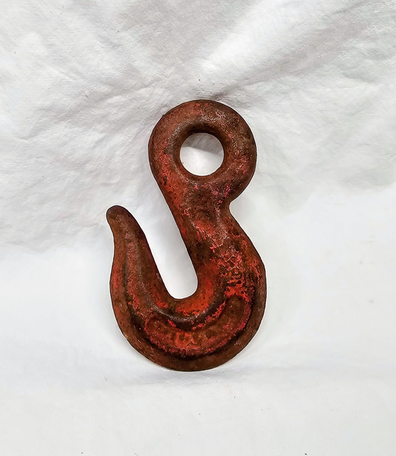 Vintage Midland USA Forged Cast Iron Hook Clevis Style Chain Hook 1/4" Red