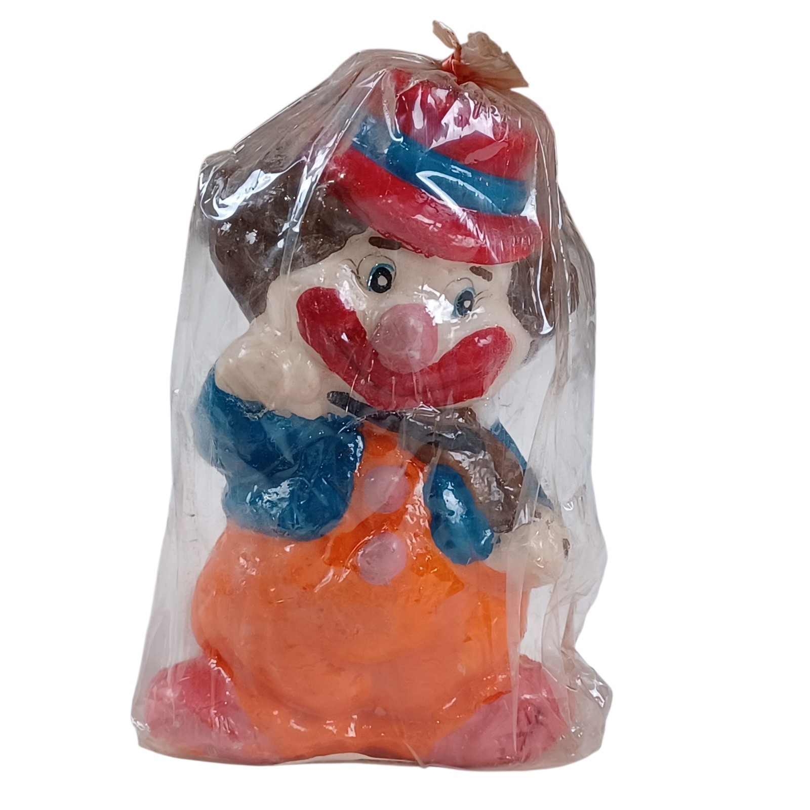 Vintage Clown Wax Candle 5” Sealed 1970s Chicago Novelty Decor Collectible