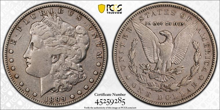 1899 P PCGS VF20 - Silver Morgan Dollar $1 US Coin #59286B