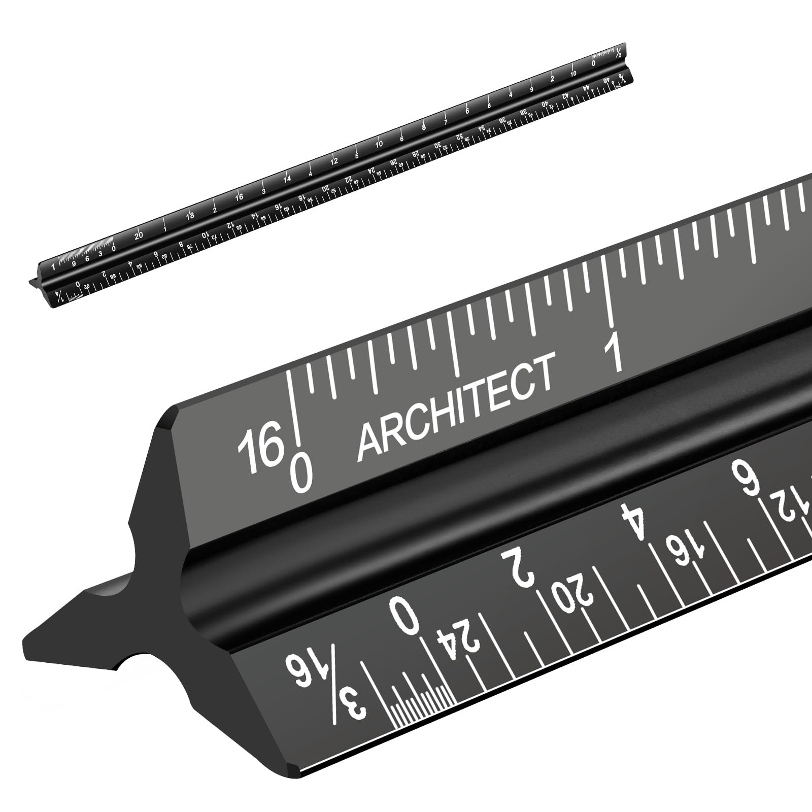Architectural Scale Ruler, Imperial Measurements 12'', Laser-Etched Aluminum ...