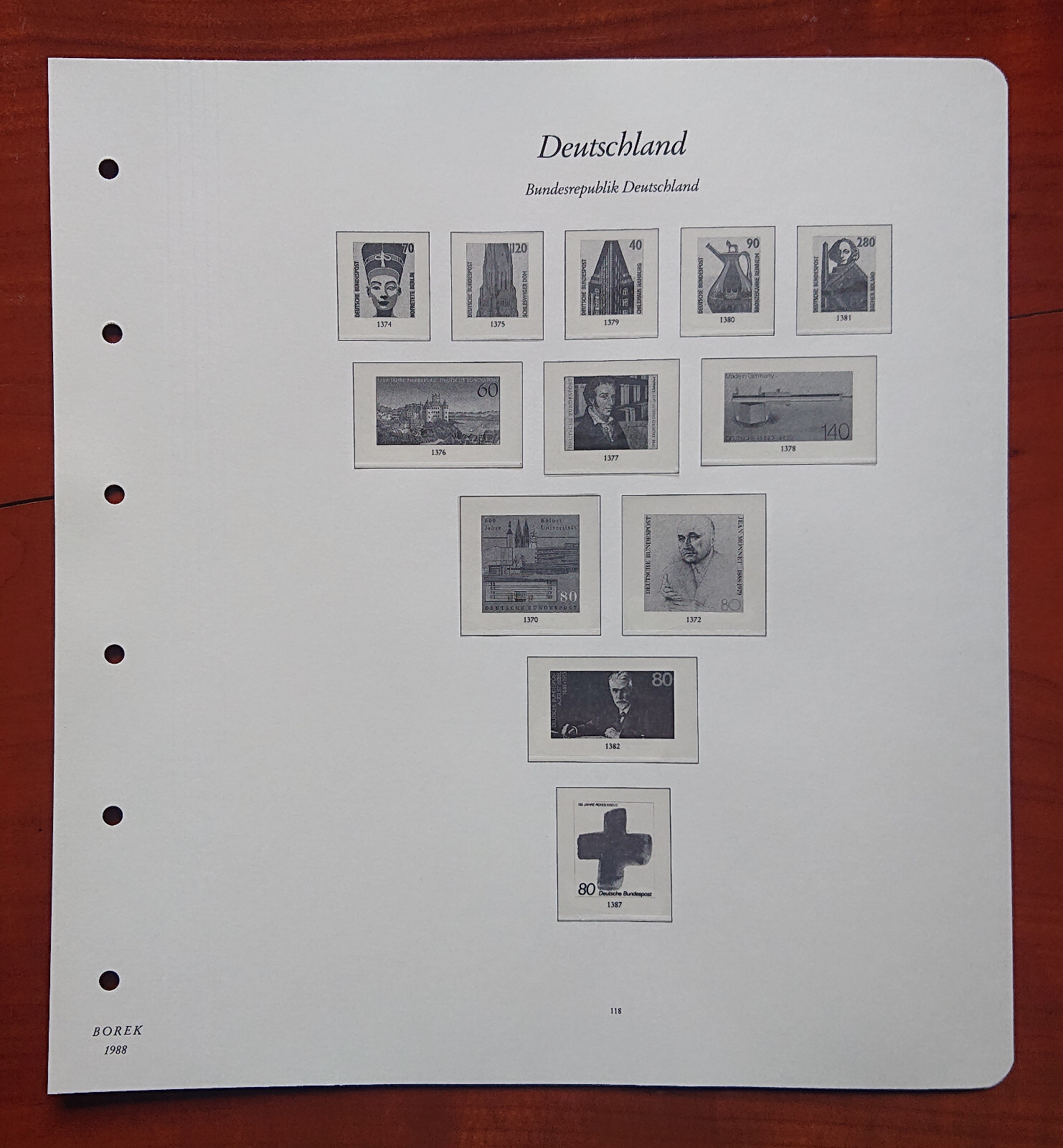 Vordruckblatt Federal Republic Germany Borek 1988 S.S.118 Red Cross Art