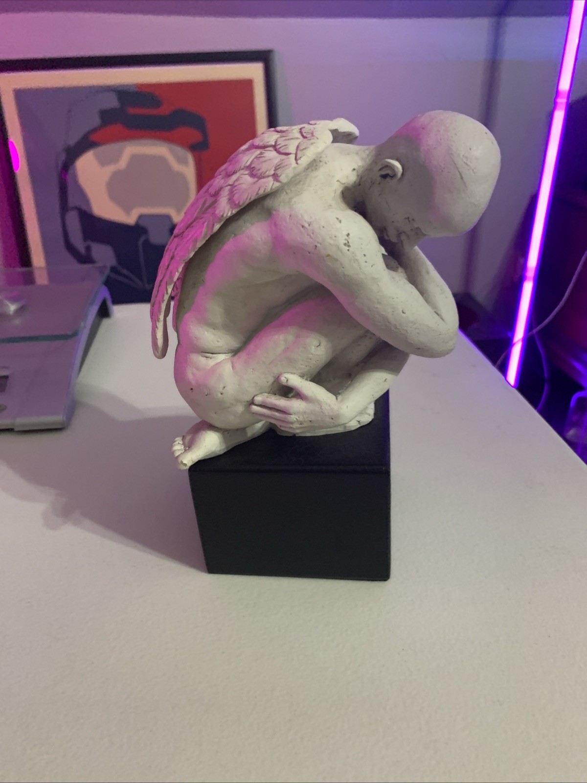 RARE 2006 TMS Vitruvian Collection Male Nude Angel Art Sculpture Statue Base 