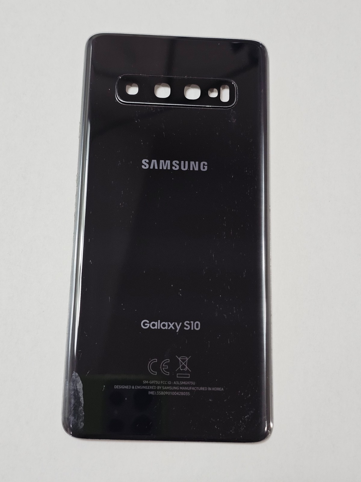 Samsung Galaxy S10 G973U Back Glass Door Prism Black ORIGINAL OEM - USED