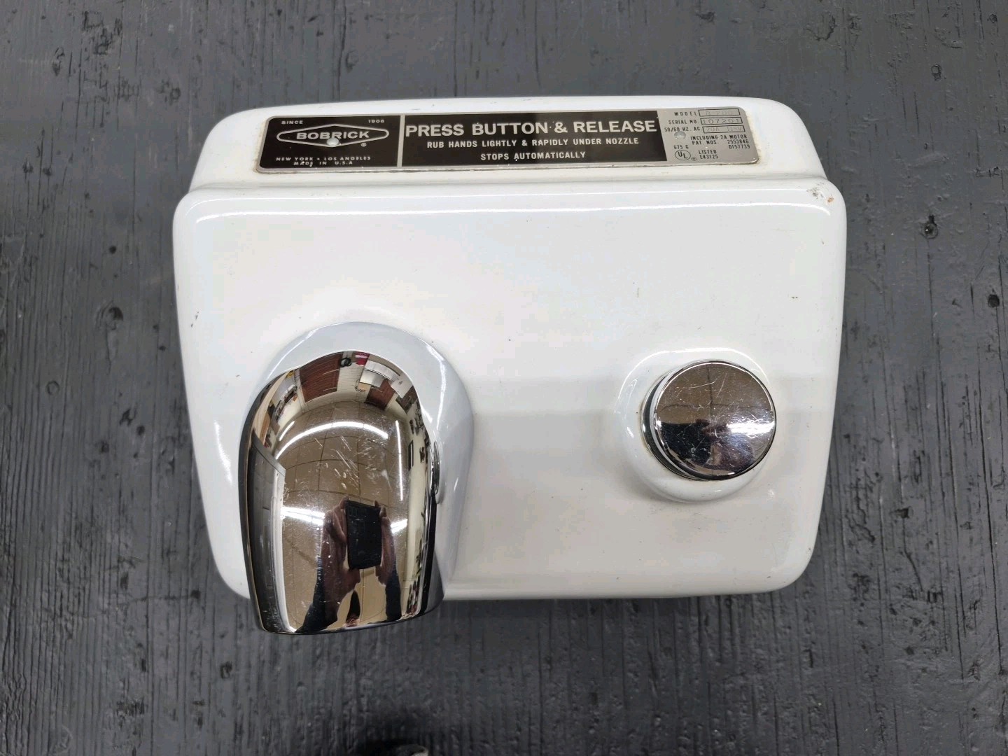 Bobrick B-200 Vintage Hand Dryer 20A 115v Tested Works!