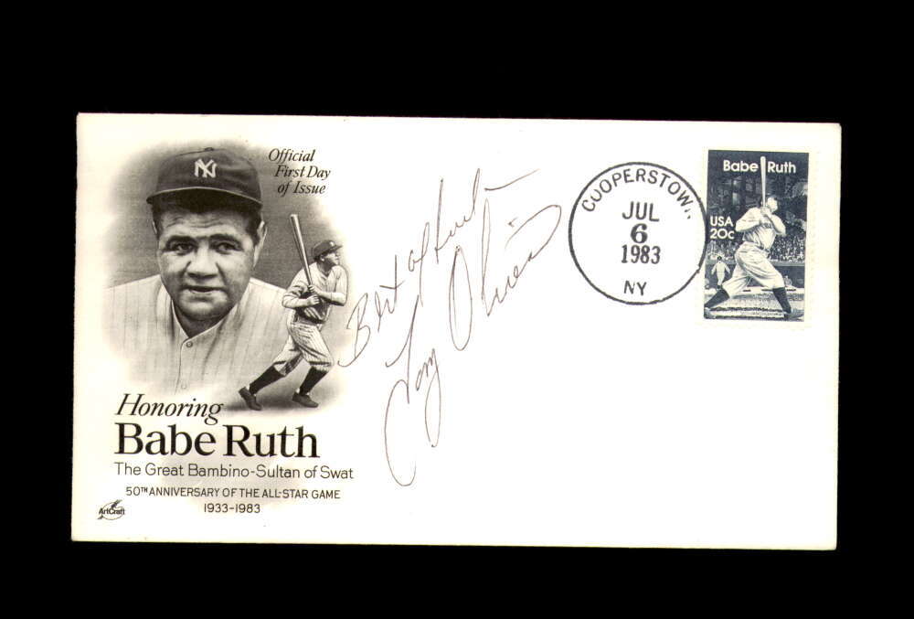 Tony Oliva PSA DNA Signed FDC 1983 First Day Cover Cache Babe Ruth Autograph