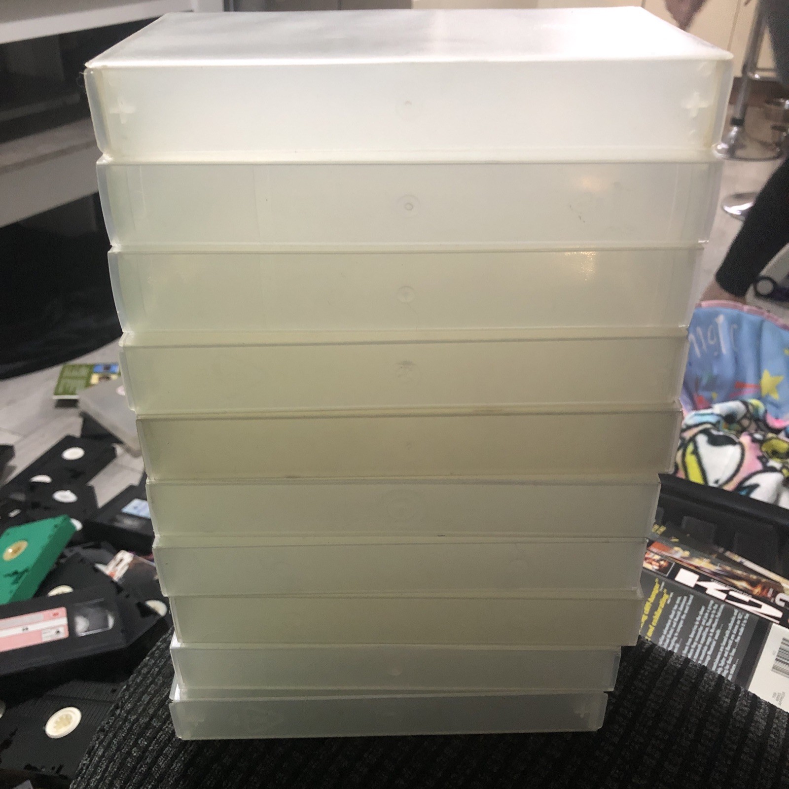 10 x EMPTY CLEAR VHS VIDEO TAPE Small Box Cases Upcycle Storage Crafting 