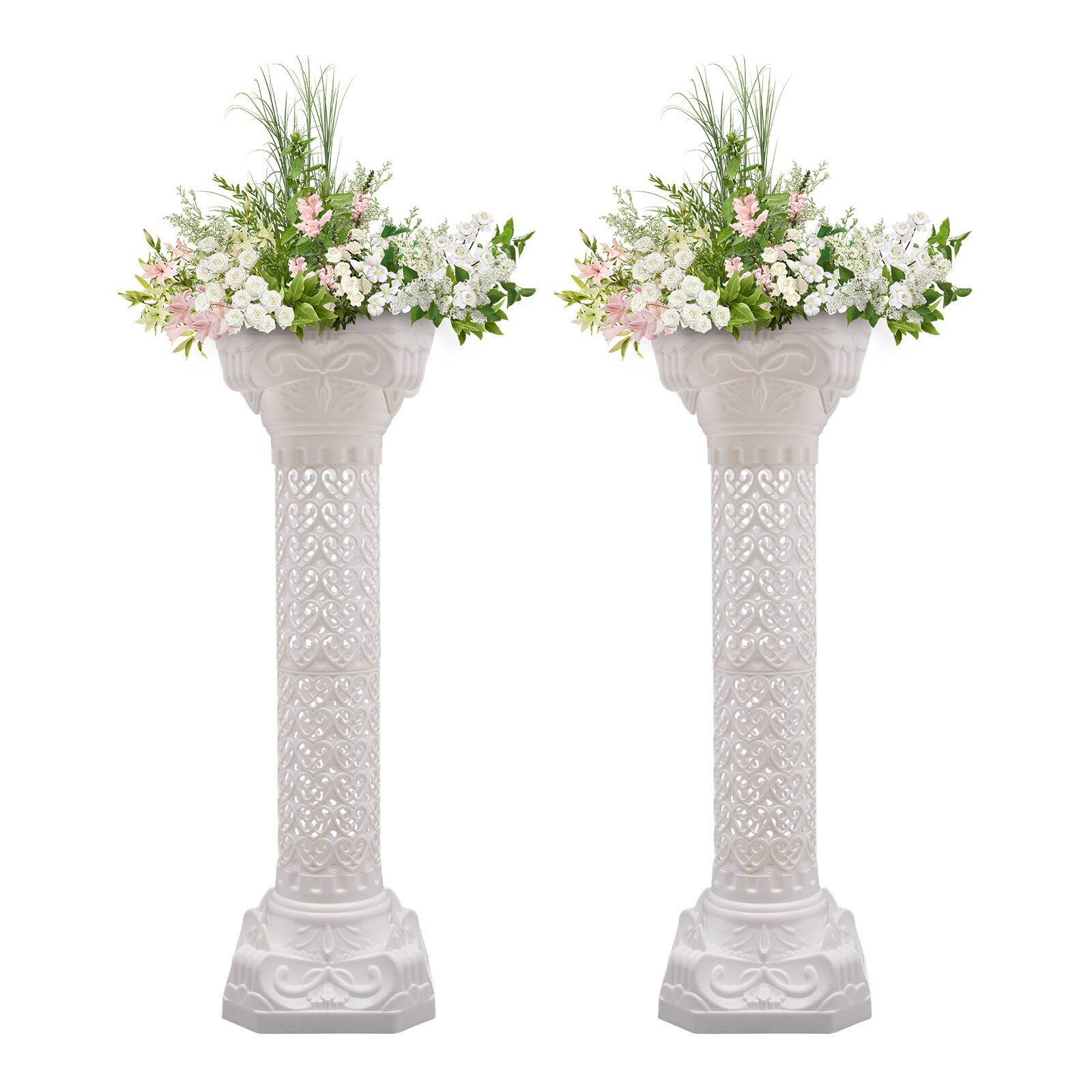 Set of 2 Roman Column Pillar Pedestal Statue Sculpture Decor wedding backdrop