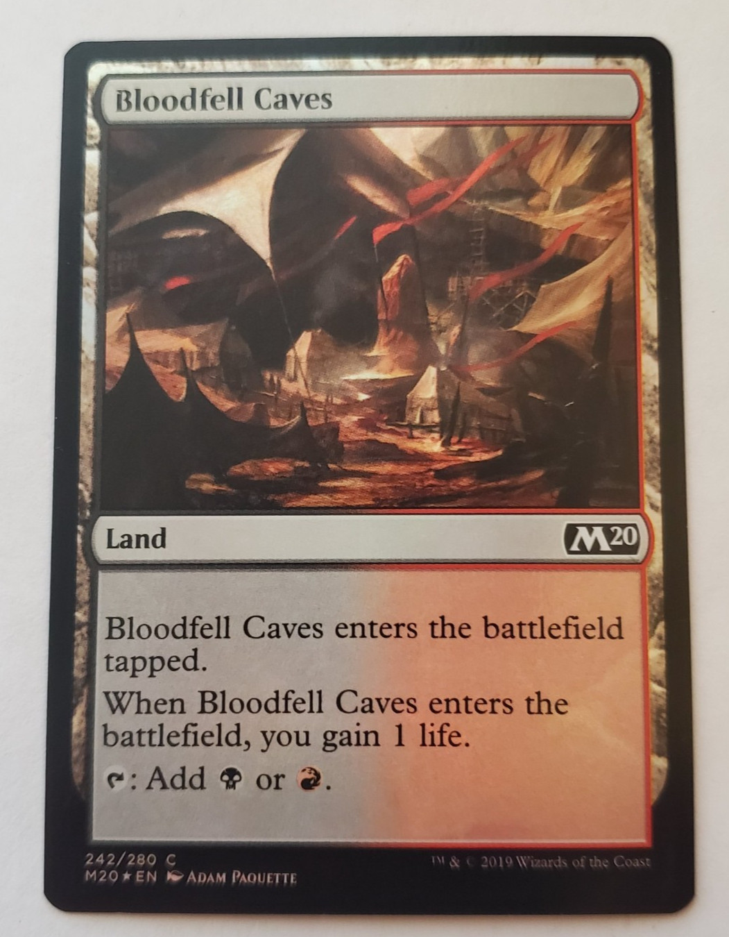 1x Bloodfell Caves FOIL M20 Core Set 2020 MTG Magic the Gathering NM