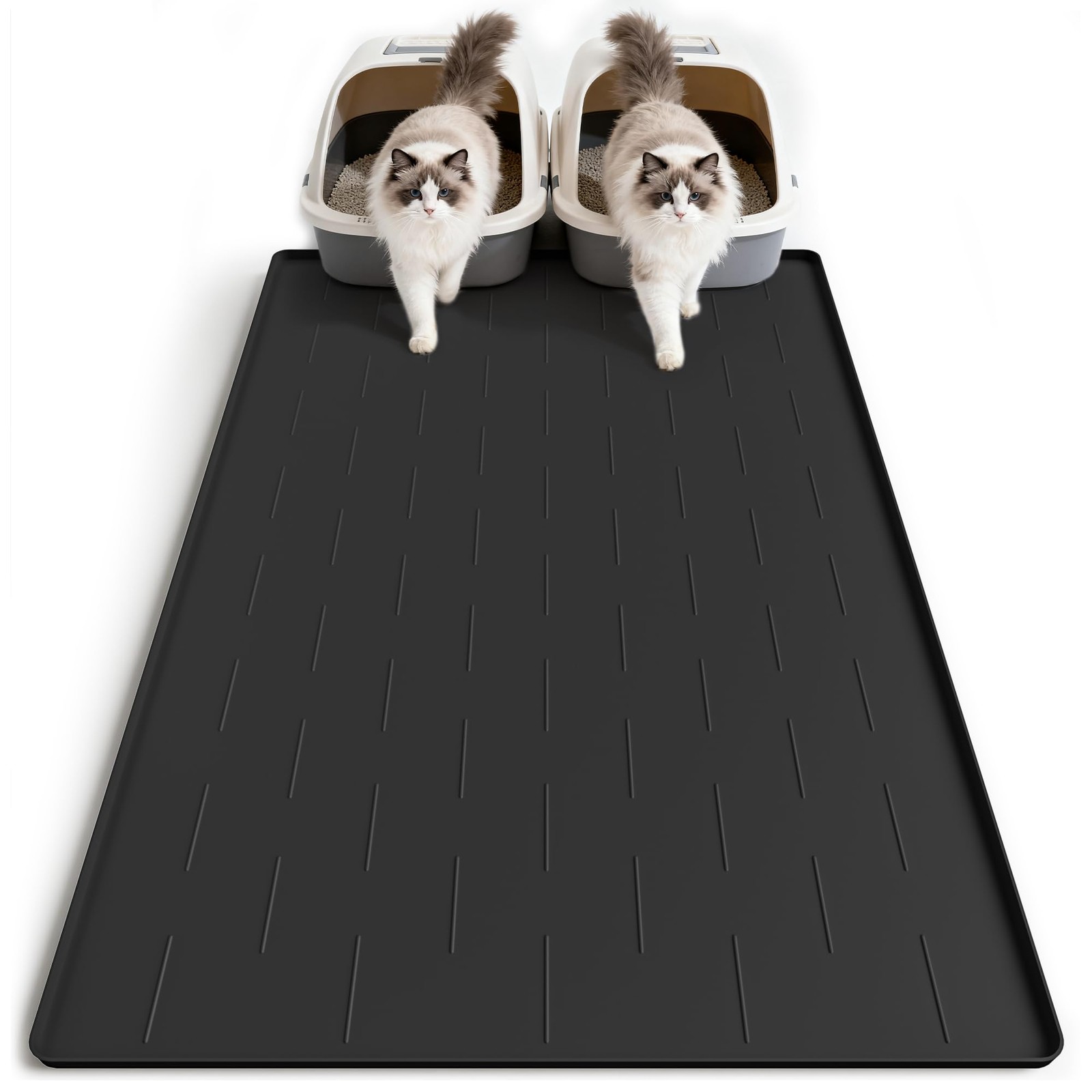Silicone Cat Litter Trapping Mat, 40''x28'' Extra Large Cat Litter Mat, Easy ...